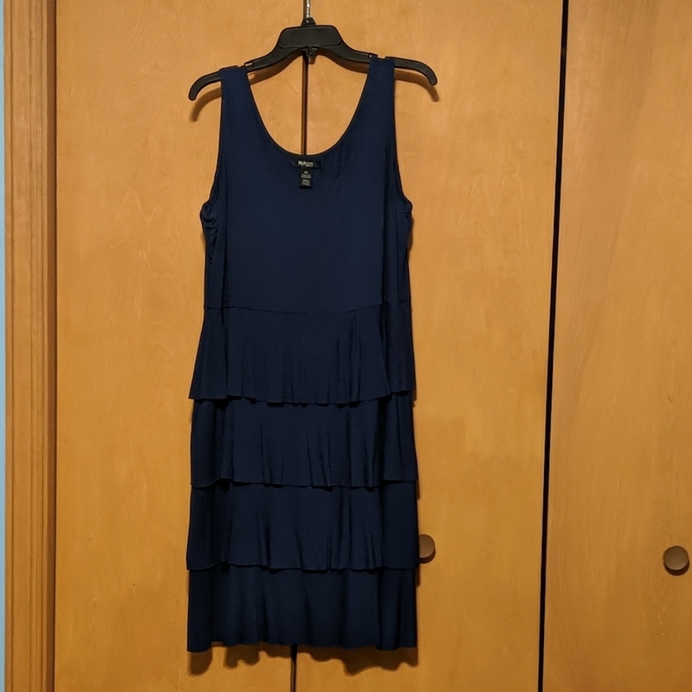 Navy ruffled dress